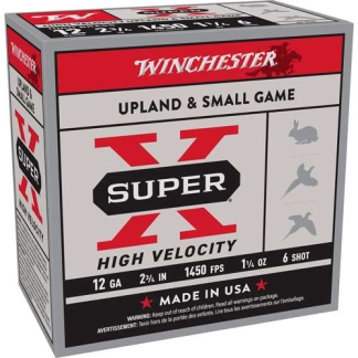 WINCHESTER 12 GA 2-3/4" #6 SUPER-X HS HIGH VELOCITY 1-1/4 OZ 25 RD/BX 10 BX/CS