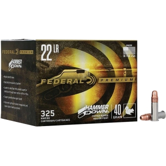 FEDERAL 22LR 40GR HAMMERDOWN COPPER PLATED LEAD HP 325 COUNT 325 RD/BX 10 BX/CS