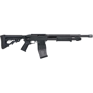 MOSSBERG 590RM TACTICAL MAG FED 12G SHOTGUN 18.5" BREACHER BBL, MAGPUL FOLDING SIGHTS, 10+1