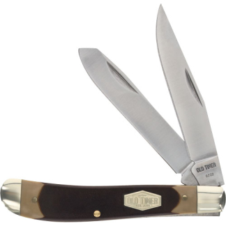 OLD TIMER KNIFE GUNSTOCK TRPPR - 2-BLADE 3.1" S/S DELRIN