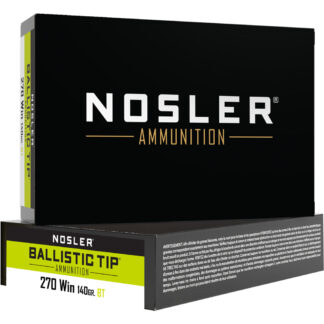 Nosler Ballistic Tip Rifle Ammunition 270 Win. 140 gr. BT SP 20 rd.