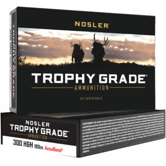 Nosler Trophy Grade Rifle Ammunition 300 H&H 180 gr. AB SP 20 rd.