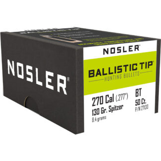 Nosler Ballistic Tip Hunting Bullets .270 Cal. 130 gr. Spitzer Point 50 pk.