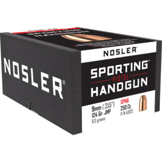 Nosler Sporting Handgun Pistol Bullet 9mm 124 gr. Jacketed Hollow Point 250 pk.