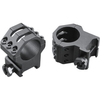 Weaver Classic 6Hole Skeleton Rings Matte Black 1" XHigh Clamshell Pack