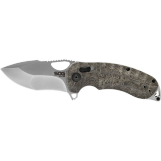 SOG KNIFE KIKU XR SATIN - 3" PLAIN EDGE SATIN/GRAY