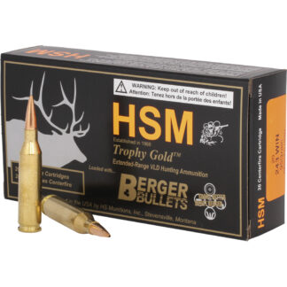 HSM Trophy Gold Rifle Ammunition 243 Win. Berger 95 gr. 20 rd.
