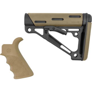 HOGUE AR-15 GRIP & OVERMOLDED - COLLAPSIBLE STK COMMERCIAL FDE