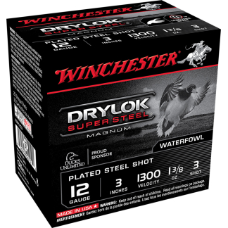 Winchester Drylok Magnum Plated Load 12 ga. 3 in. 1 3/8 oz. 3 Shot 25 rd.