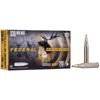 Federal Premium Rifle Ammo 338 Win. Mag. 200 gr. Trophy Bonded Tip 20 rd.