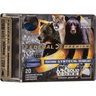 Federal Premium Pistol Ammo 10mm 200 gr. Solid Core Synthetic Jacket 20 rd.
