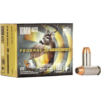 Federal Premium Pistol Ammo 10mm 180 gr. Trophy Bonded Bear Claw JSP 20 rd.