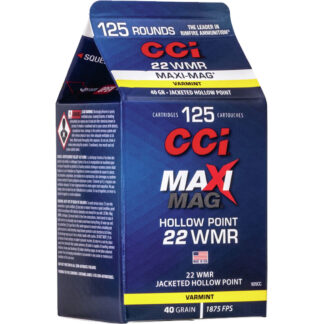 CCI Pour Pack Rimfire Ammo 22 WMR 40 gr. Maxi Mag HP 125 rd.