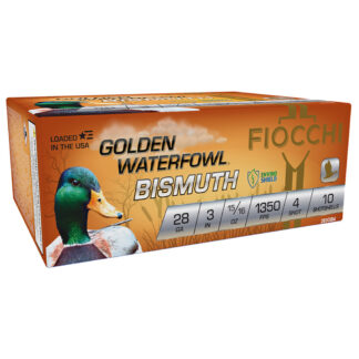 Fiocchi Golden Waterfowl Bismuth Shotgun Ammo 28 ga. 3 in. 15/16 oz. 4 Shot 10 rd.