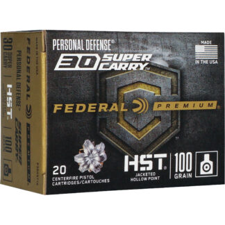 Federal Premium Personal Defense Handgun Ammo 30 Super Carry 100 gr. HST JHP 20 rd.