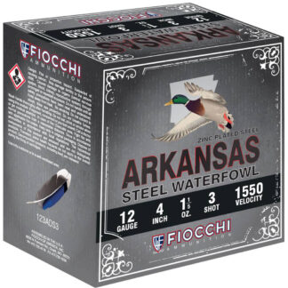 Fiocchi Arkansas Steel Shotgun Ammo 12 ga. 3 in. 1 1/5 oz. 1550 FPS 3 Shot 100 rd.