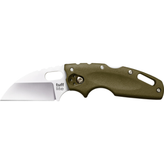 COLD STEEL TUFF LITE 2.5" OD - GREEN PLAIN EDGE CLIP FOLDER
