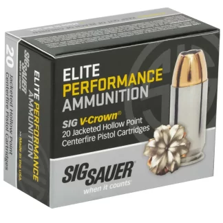SIG SAUER ELITE V-CROWN 10MM 180GR JHP 20RD BX 200RD CASE