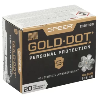 SPEER 40 S&W 165 GR GDHP AMMO 20 RD/BX 10 BX/CS