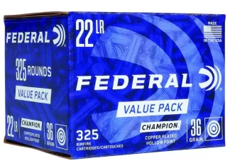 FEDERAL 22 LR CHAMPION PLATED HP 325 RD/BX 10 BX/CS