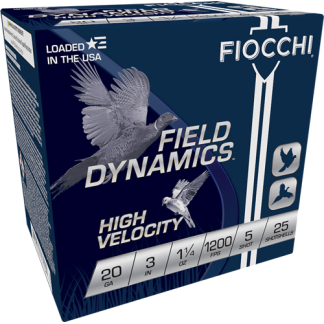 FIOCCHI 20GA 3" 1-1/4OZ #5 - 1200FPS 25RD 10BX/CS