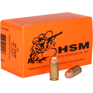 HSM REMANUFACTURED 40 SW 180GR - PLEATED LEAD-RN 50RD 20BX/CS