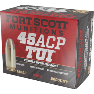 FORT SCOTT 45ACP 180GR TUI - SOLID COPPER 20RD 25BX/CS