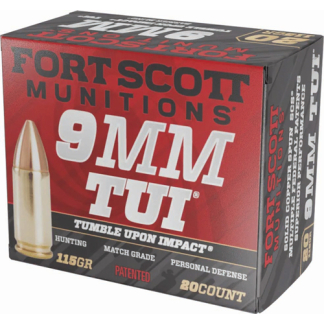 FORT SCOTT 9MM LUGER 115GR - TUI SOLID COPPER 20RD 25BX/CS
