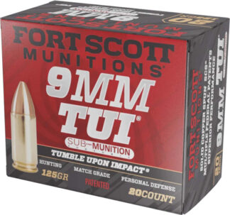 FORT SCOTT 9MM LUGER 125GR TUI - COPPER SUBSONIC 20RD 25BX/CS