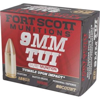 FORT SCOTT 9MM LUGER 125GR TUI - COPPER SUBSONIC 20RD 25BX/CS