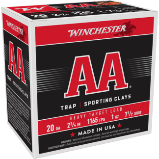 WINCHESTER AA 20GA 2.75" 1OZ - #7.5 1165FPS 250RD  CASE LOT