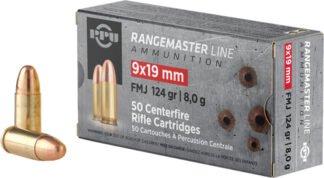 PPU RANGEMASTER 9MM LUGER - 124GR FMJ 50RD 20BX/CS