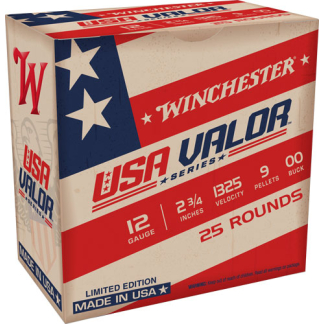 WINCHESTER USA VALOR 12GA - 2.75" 00 BUCK  25RD 10BX/CS