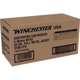 WINCHESTER USA 5.56X45 55GR - FMJ 1000RD CASE LOT