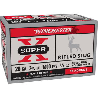 WINCHESTER SUPER-X 20GA 2.75" - 3/4OZ RIFLES SLUG 15RD 10BX/CS