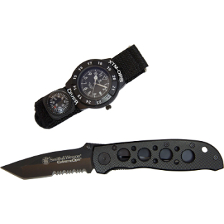 CBG S&W EXTREME OPS KNIFE/WATCH BLK