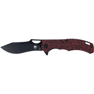 COBRATEC NIGHTHAWK FOLDER - 3.62" BLACK D2 BLADE/RED G-10