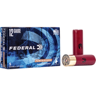 FED PWRSHK 12GA 3" MG #4 BCK 5/250