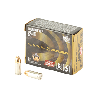 FED HYDRA SHOK 32ACP 68GR JHP 20/200