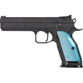 CZ TS2 SA 9MM FS 10RD - BLACK POLYCOAT BLUE GRIP