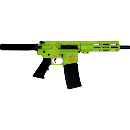 GLFA AR15 PISTOL 223 WYLDE – 7.5″ NITRIDE ZOMBIE SPLATTER