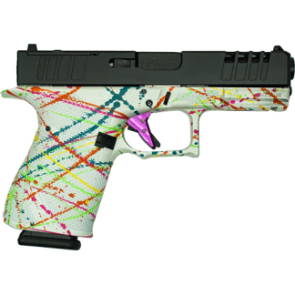 GLFA 19 STRIKER 9MM 4" 15 SHOT - BLK SLIDE SPLATTER WHITE FRAME