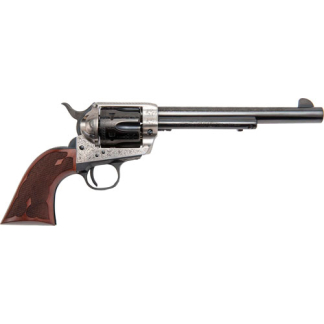 CIMARRON FRONTIER 357MAG PW FS - 7.5" ENGRAVED SILVER/BL WAL