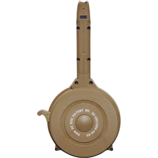 IVER JOHNSON MAGAZINE POLYMER - FITS GLOCK 9MM 50RD DRUM TAN