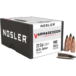 NOSLER BULLETS 22 CAL .224 - 55GR VARMAGEDDON TIPPED 250CT