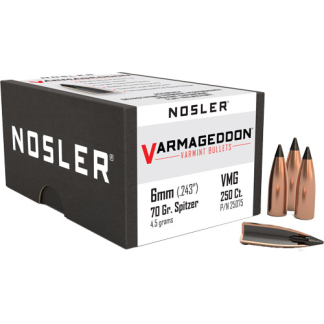 NOSLER BULLETS 6MM .243 - 70GR VARMAGEDDON TIPPED 250CT