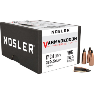 NOSLER BULLETS 17 CAL .172 - 20GR VARMAGEDDON TIPPED 250CT