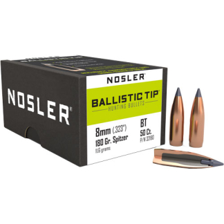 NOSLER BULLETS 8MM .323 - 180GR BALLISTIC TIP 50CT