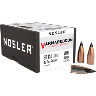 NOSLER BULLETS 30 CAL .308 - 110GR VARMAGEDDON TIPPED 100CT