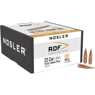 NOSLER BULLETS 22 CAL .224 - 70GR RDF HPBT 100CT